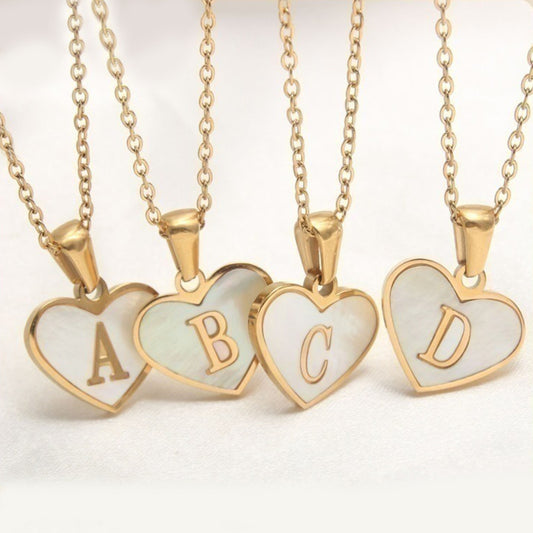 Heart Shaped Initial Necklace