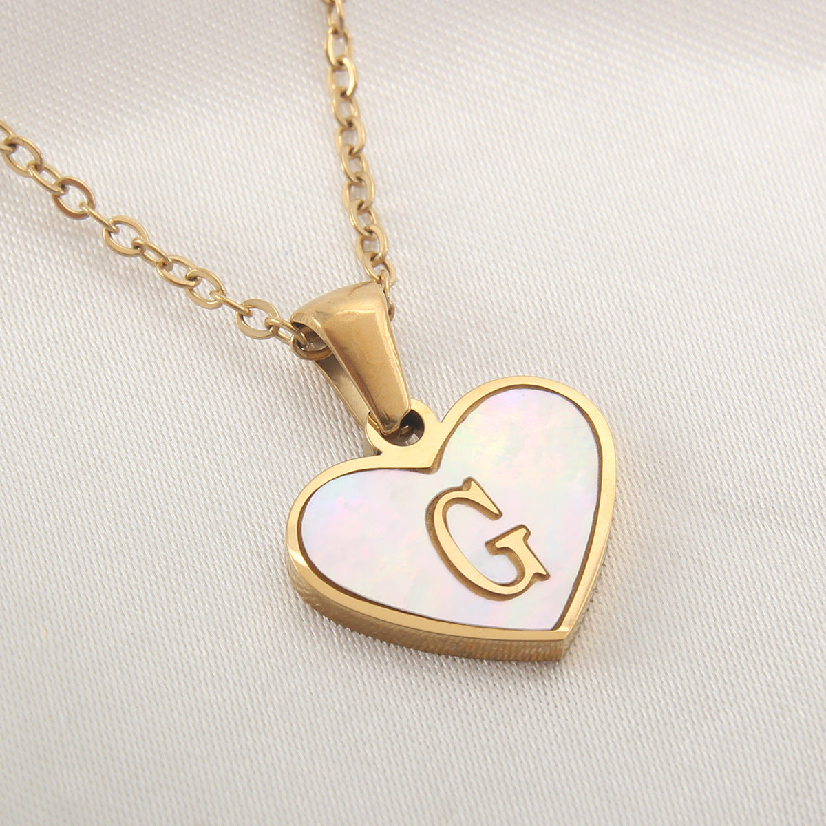 Heart Shaped Initial Necklace