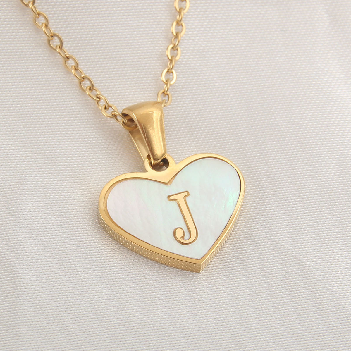 Heart Shaped Initial Necklace