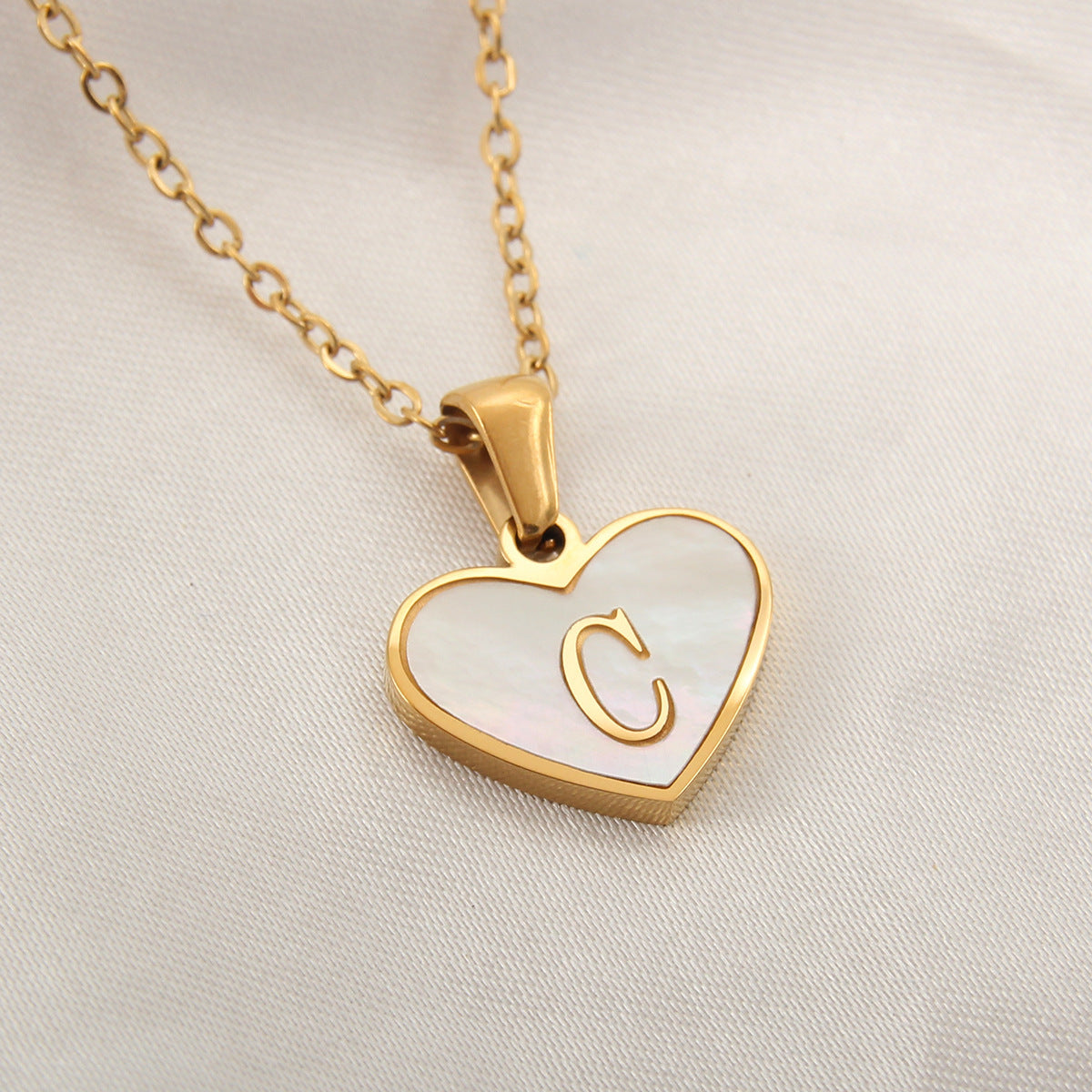 Heart Shaped Initial Necklace