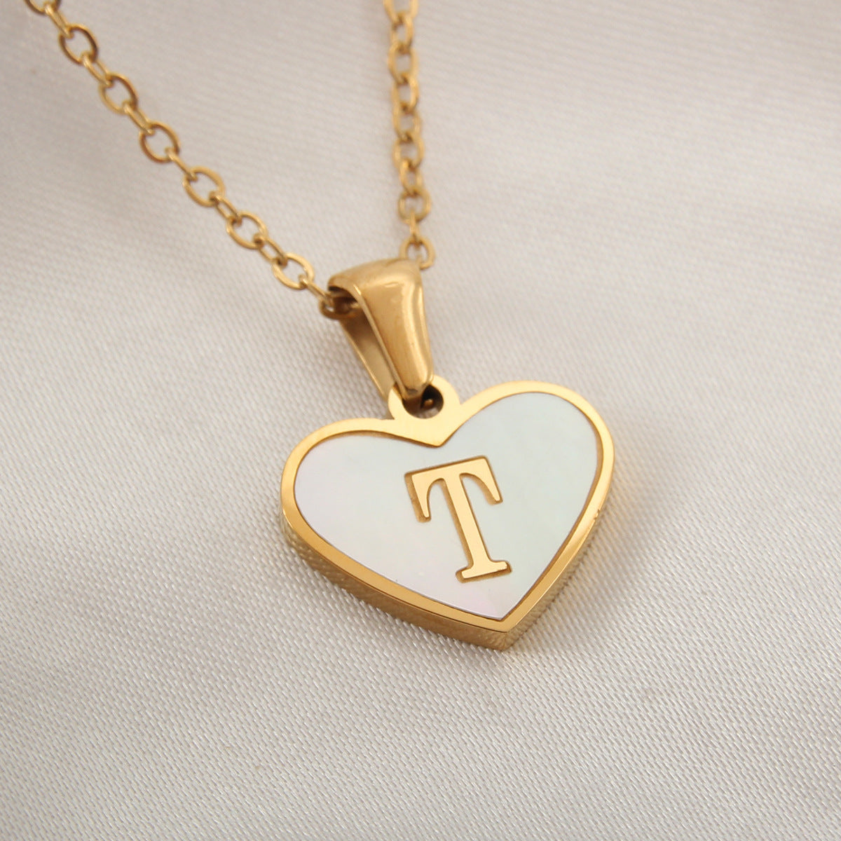 Heart Shaped Initial Necklace