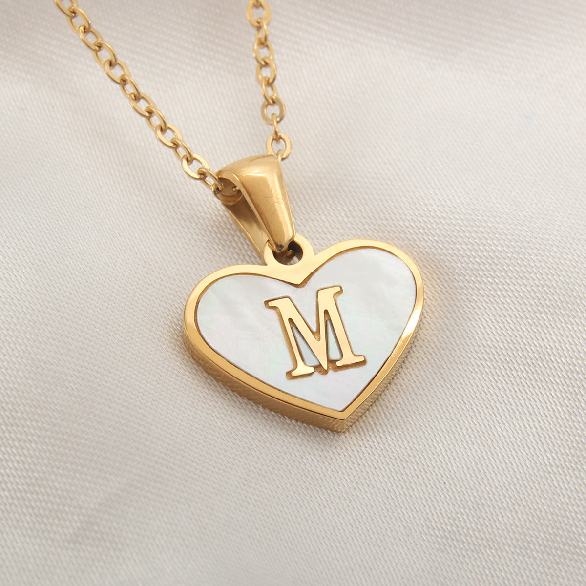 Heart Shaped Initial Necklace