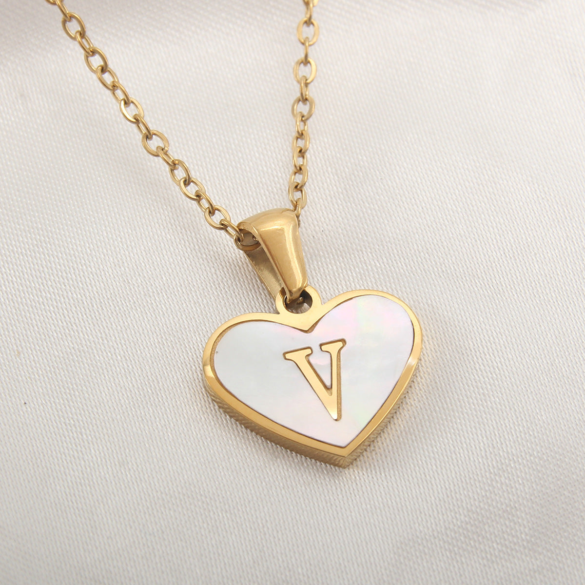 Heart Shaped Initial Necklace