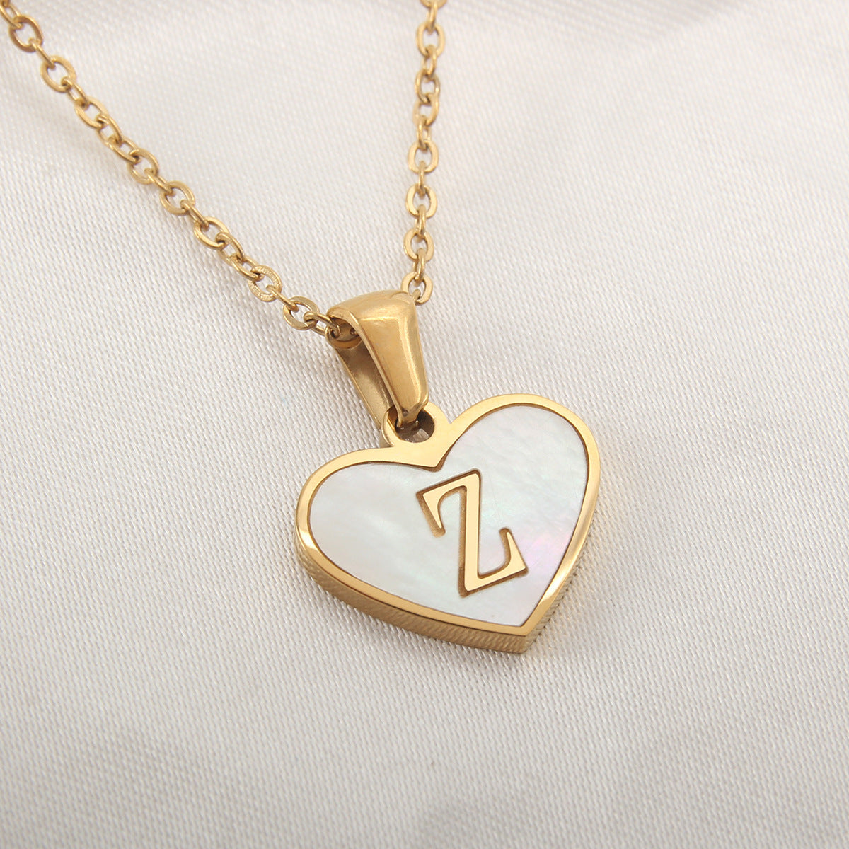 Heart Shaped Initial Necklace