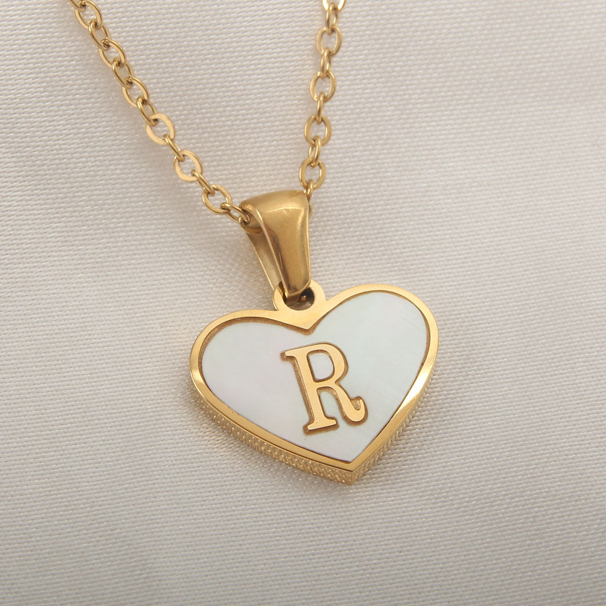 Heart Shaped Initial Necklace