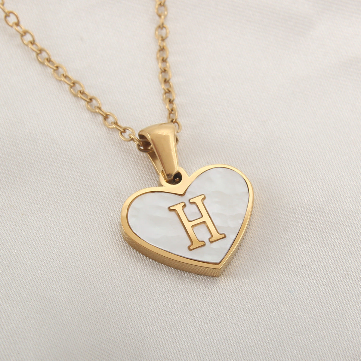 Heart Shaped Initial Necklace