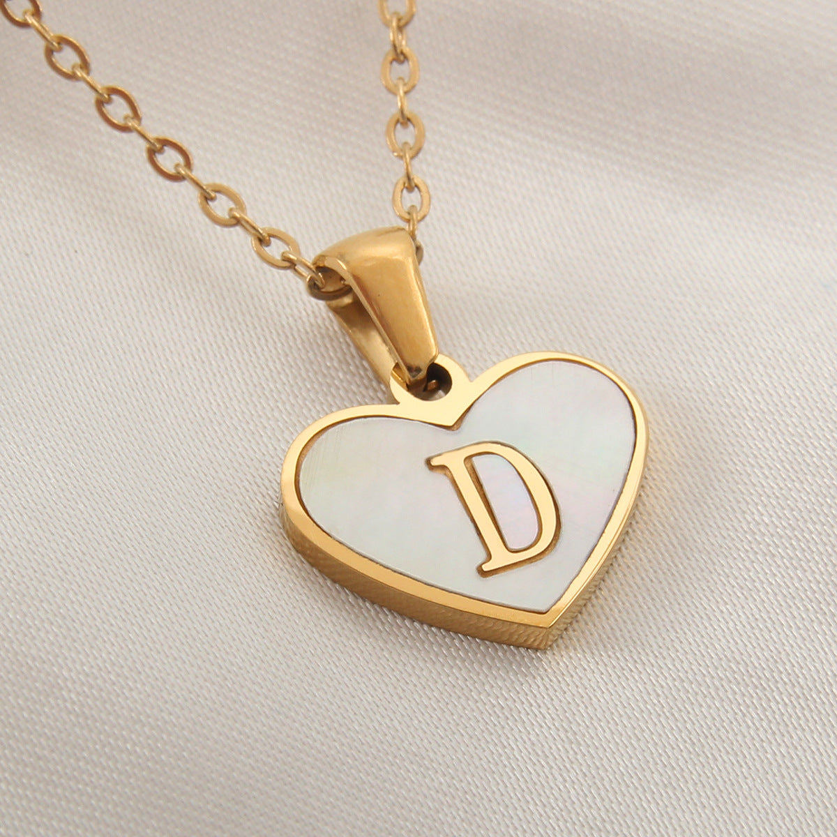 Heart Shaped Initial Necklace