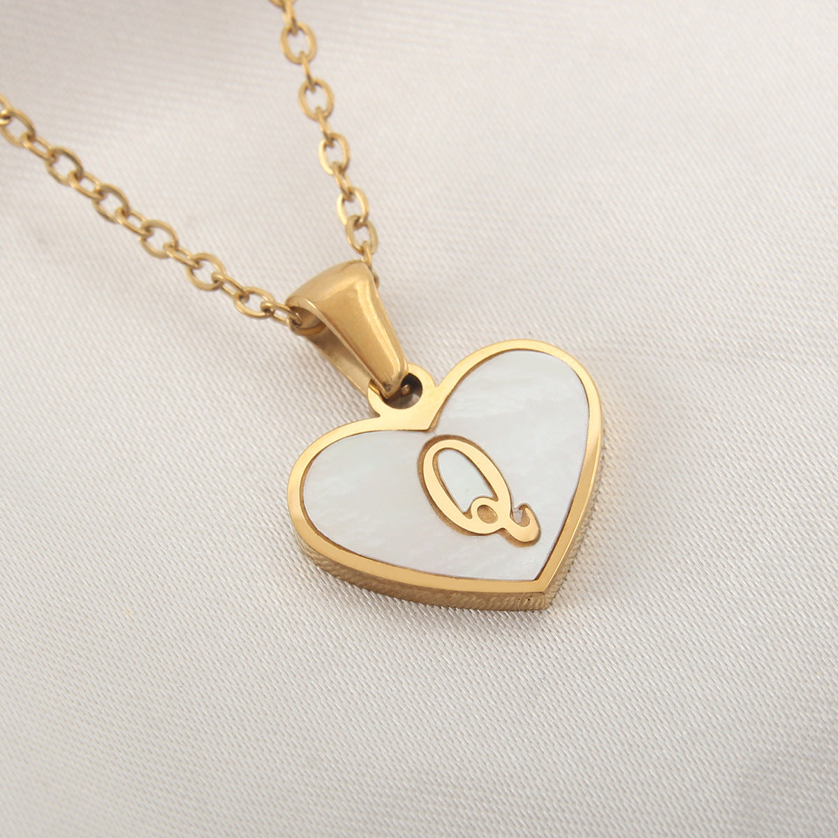 Heart Shaped Initial Necklace