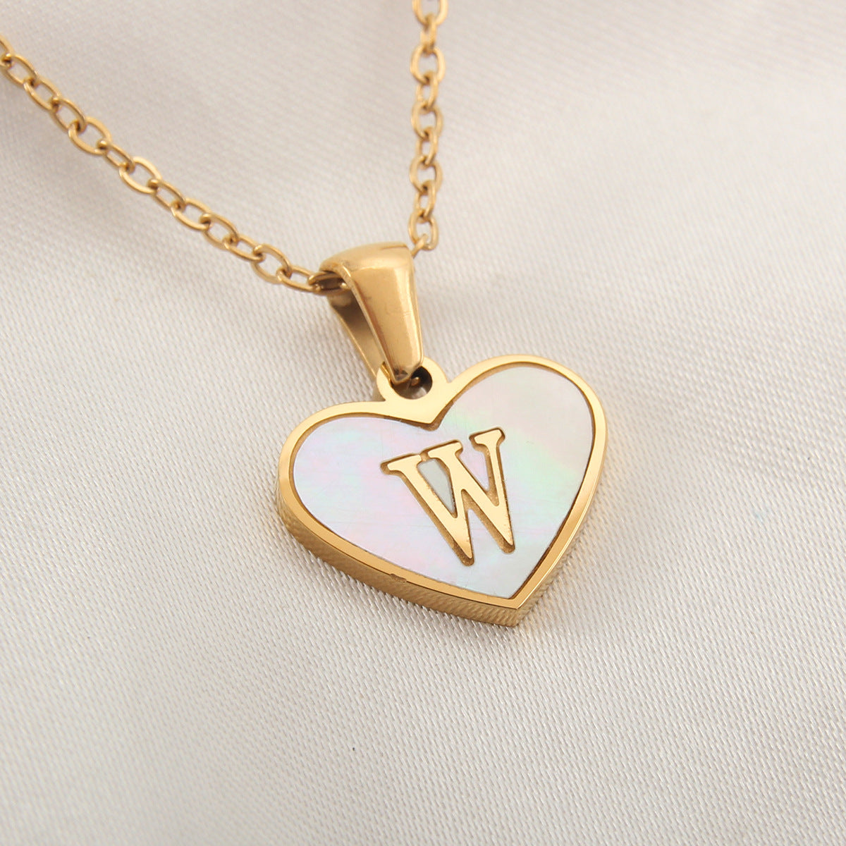 Heart Shaped Initial Necklace