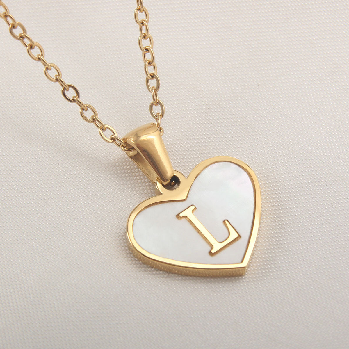 Heart Shaped Initial Necklace