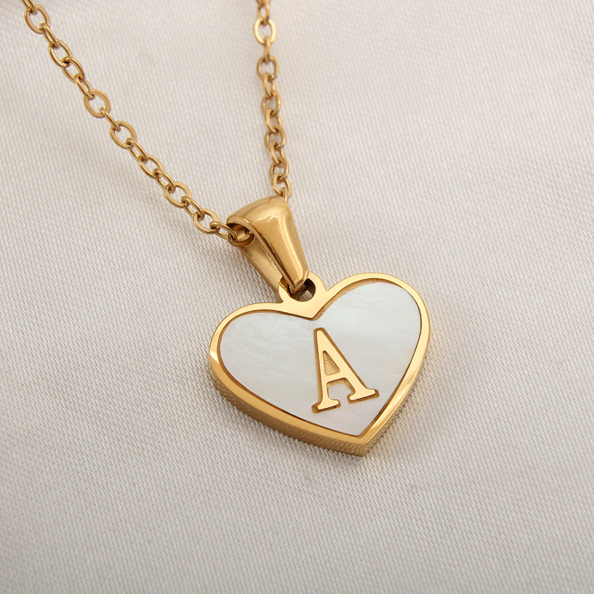 Heart Shaped Initial Necklace