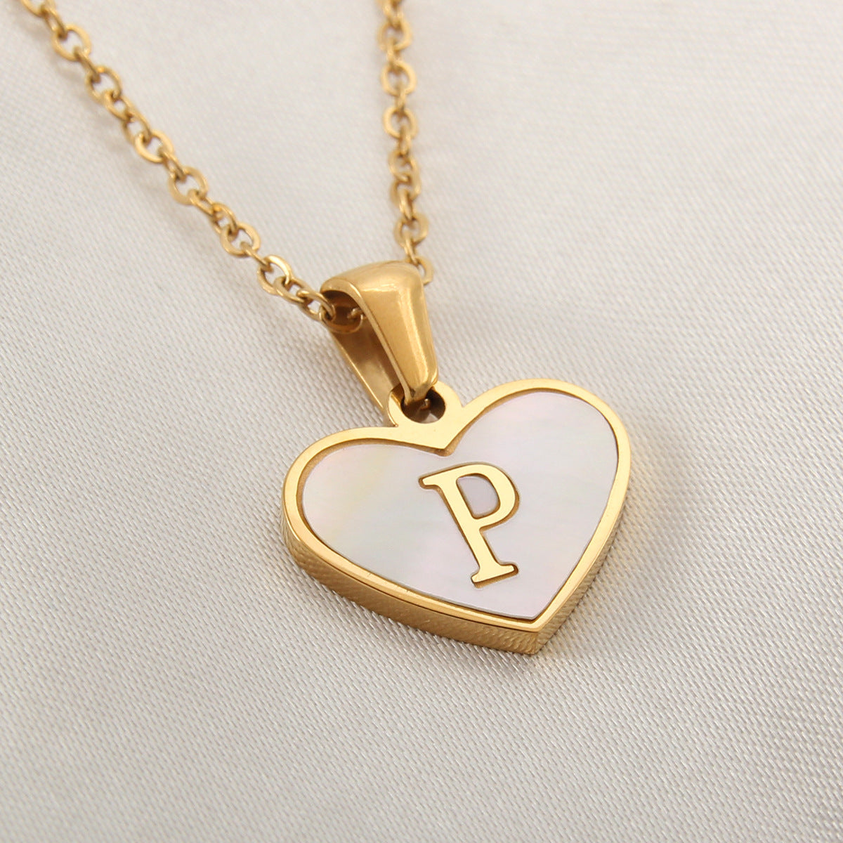 Heart Shaped Initial Necklace