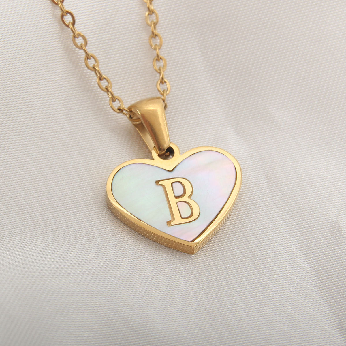 Heart Shaped Initial Necklace