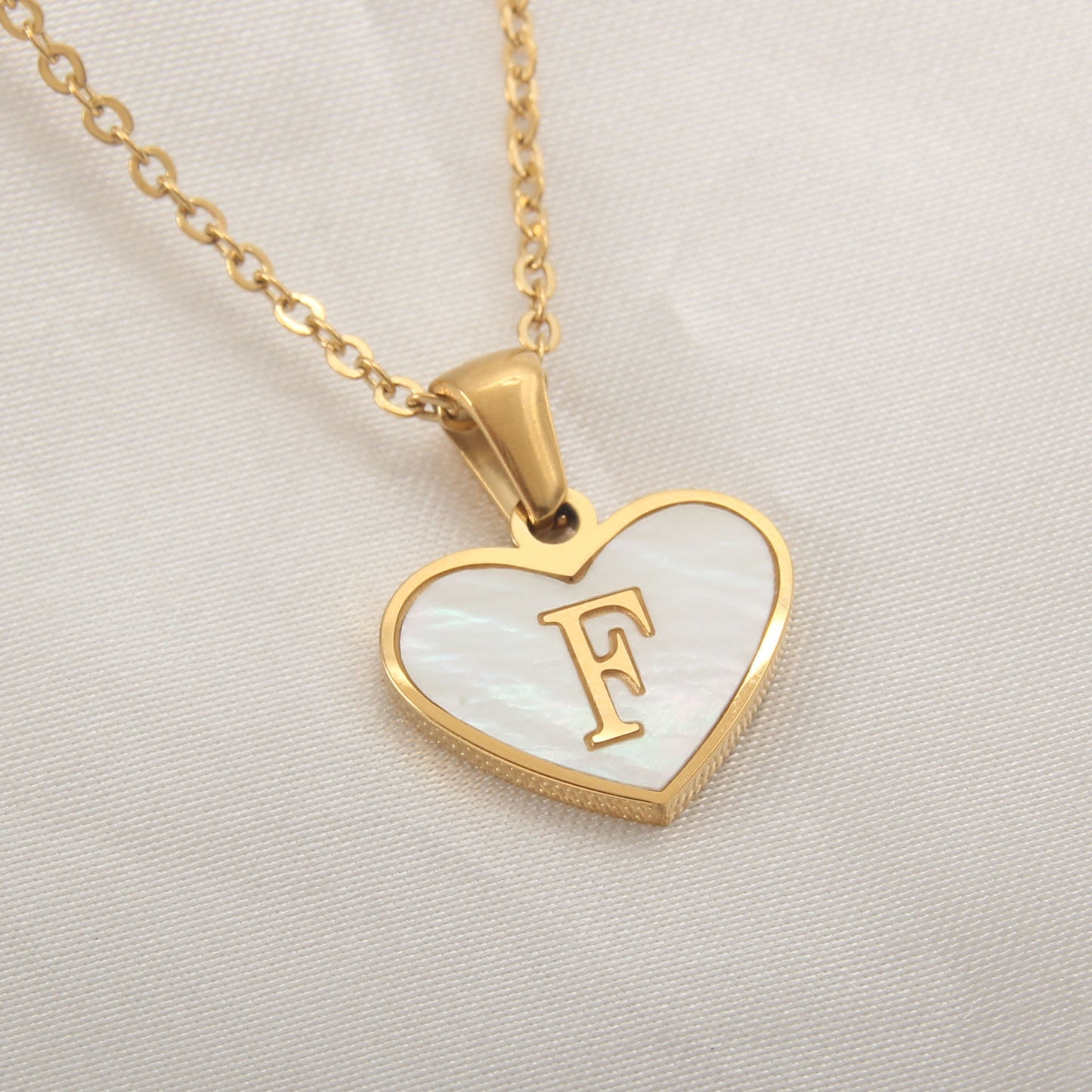 Heart Shaped Initial Necklace