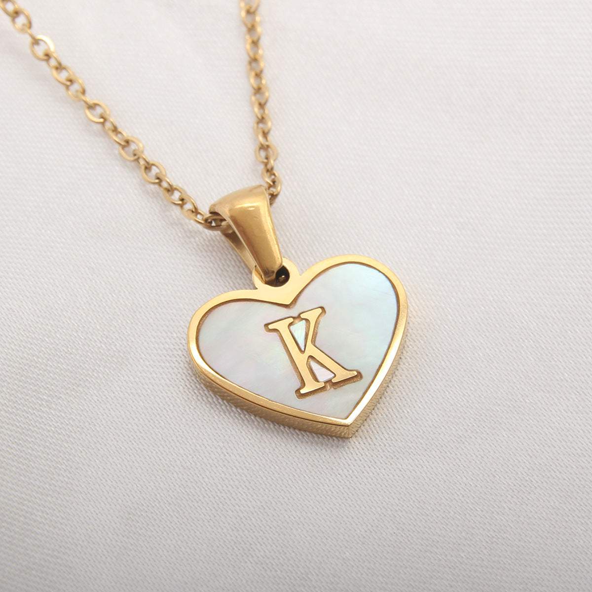 Heart Shaped Initial Necklace