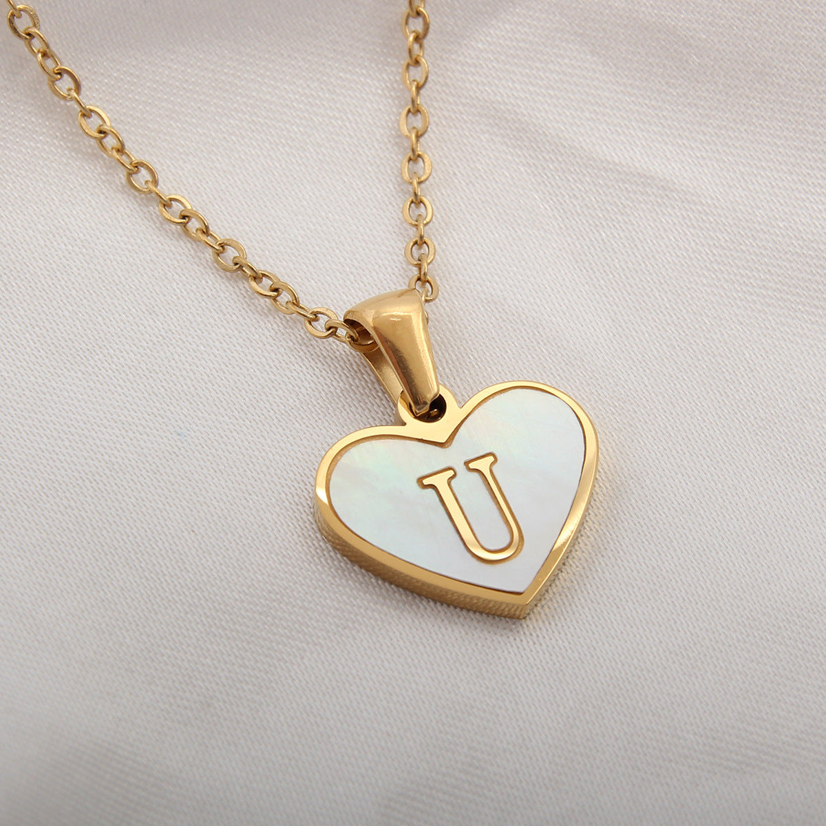 Heart Shaped Initial Necklace