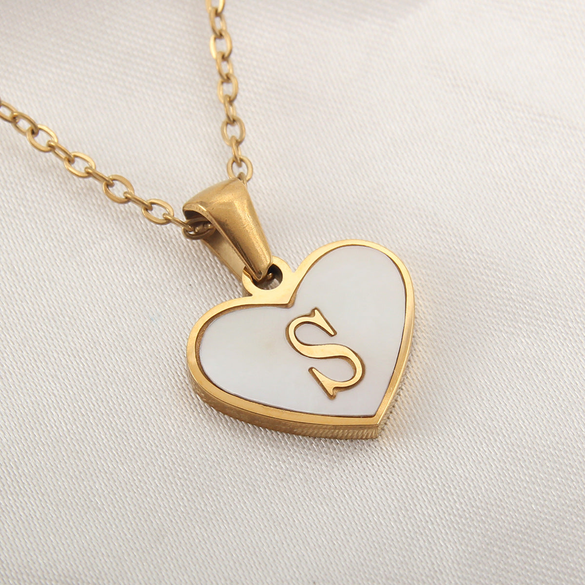 Heart Shaped Initial Necklace