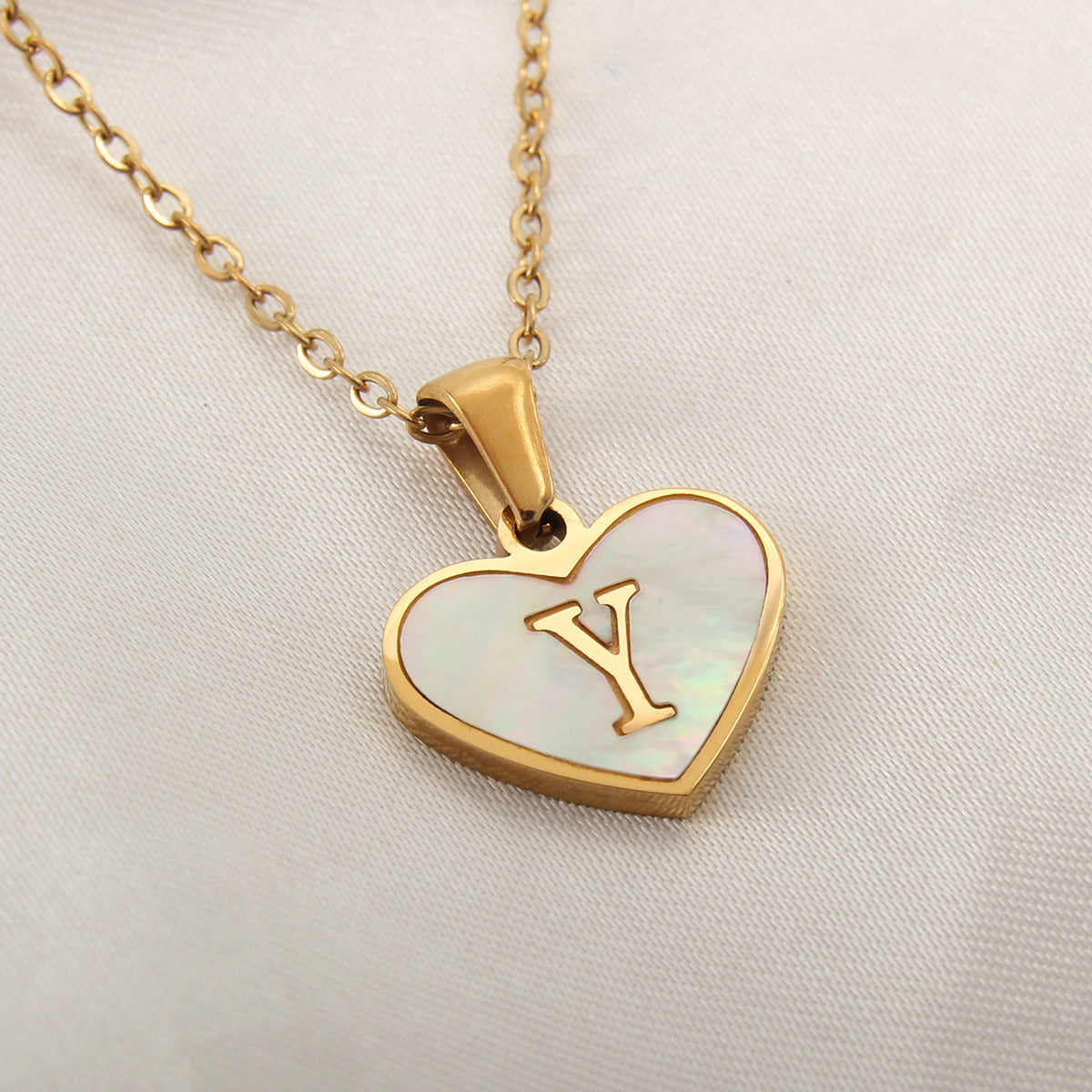 Heart Shaped Initial Necklace