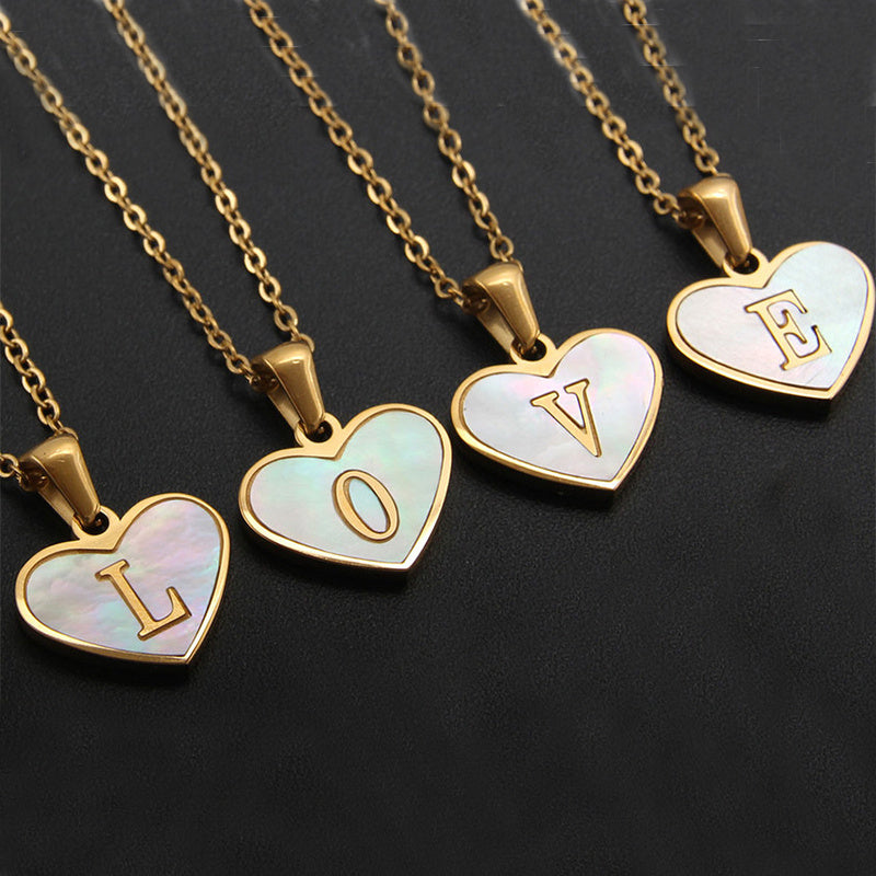 Heart Shaped Initial Necklace